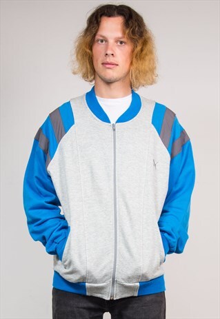 90'S VINTAGE GREY PUMA SWEAT TRACKSUIT JACKET TOP