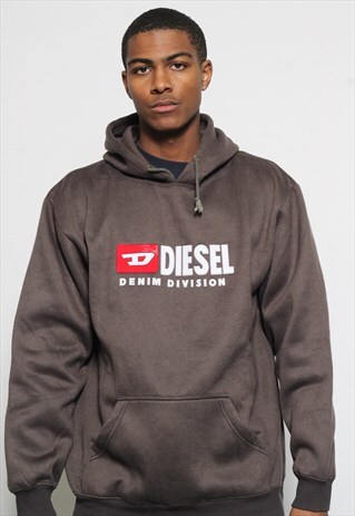 VINTAGE DIESEL LOGO HOODIE BROWN