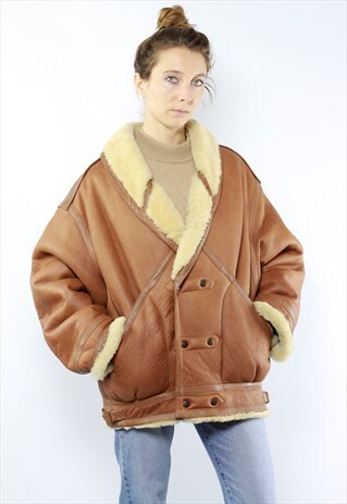 ORIGINAL SHEARLING COAT / SHEEPSKIN COAT BROWN