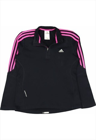 Vintage 90's Adidas Fleece Spellout Quarter Zip