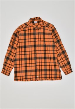 Vintage 90's Fila Shirt Check Orange