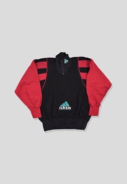 Vintage 90s Adidas Equipment 1/4 Zip Sweatshirt in Black