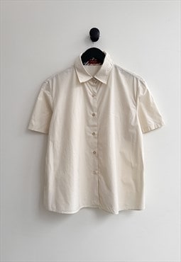 Burberry Cream Short Sleeve Shirt