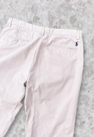 VINTAGE POLO RALPH LAUREN CHINO TROUSERS BEIGE W33 L30