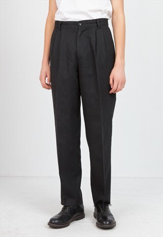VINTAGE BLACK SISLEY TROUSERS BOTTOMS