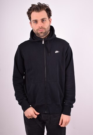 NIKE MENS VINTAGE HOODIE JACKET LARGE NAVY BLUE 90'S