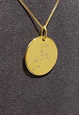 Gold Constellation Star Sign Necklace, Zirconia Stars 