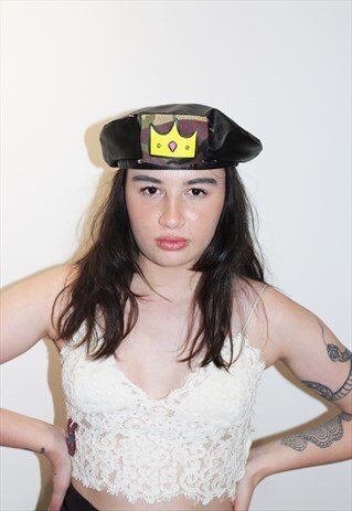 FAUX LEATHER QUEEN BERET