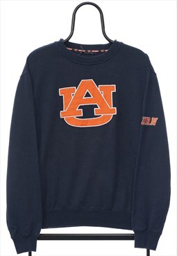 Vintage Auburn Tigers Embroidered Navy Sweatshirt Mens