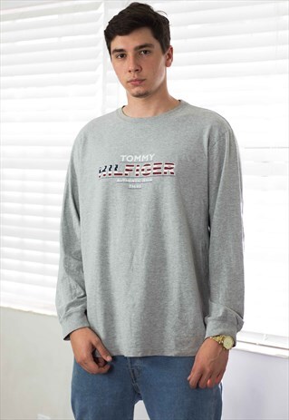 VINTAGE TOMMY HILFIGER SHIRT LOGO 90S L 9.9