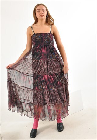 VINTAGE 90'S STRAPLESS MAXI SUMMER DRESS