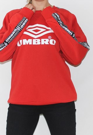 90'S STYLE RED TAPE LOGO UMBRO OVERSIZED SWEATSHIRT
