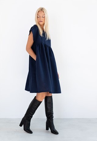 POPPY LINEN DRESS / CASUAL SUMMER MIDI DRESS