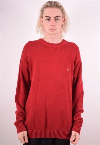 TOMMY HILFIGER MENS VINTAGE JUMPER SWEATER XL RED 90S