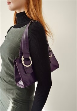y2k purple mini baguette shoulder bag 