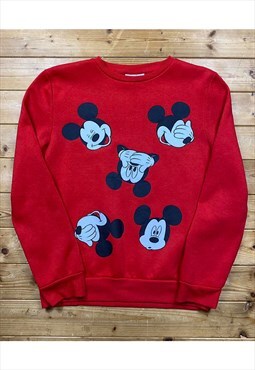 Retro Disney Y2K red Mickey Mouse sweatshirt small 