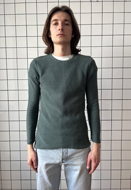 ISSEY MIYAKE Sweater Jumper Knitted Asymmetrical Green