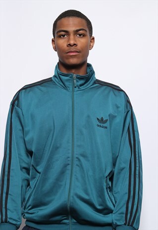 VINTAGE ADIDAS ORIGINALS BIG LOGO TRACK JACKET GREEN
