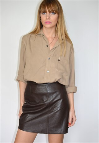 VINTAGE 70S CAMEL BROWN SHIRT