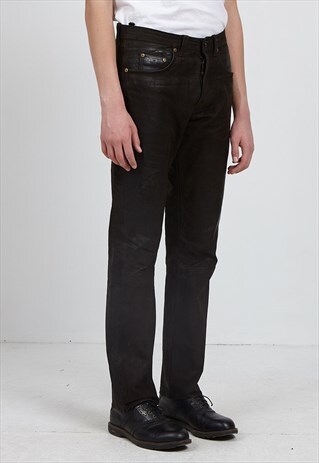 VINTAGE DARK BROWN LEATHER TROUSERS BOTTOMS