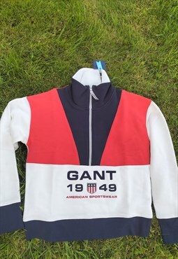 Retro 1/4 Zip Gant Colour Block Jumper