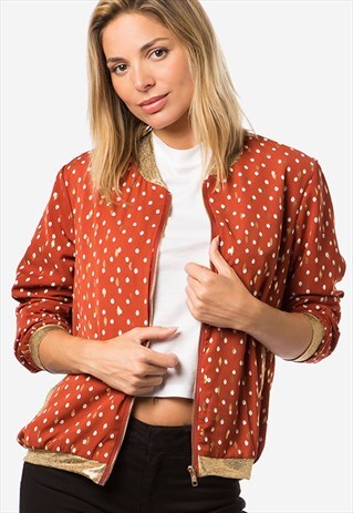BOMBER WOMAN JACKET ORANGE-BROWN