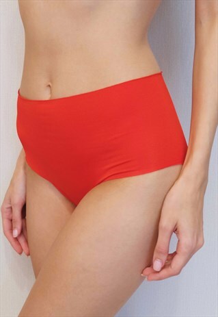 SEAMLESS HIGH WAISTED PANTIES CHERRY