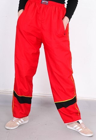 VINTAGE SOFT RED SHELL TRACK PANTS