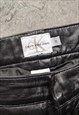 VINTAGE CALVIN KLEIN LEATHER TROUSERS IN BLACK