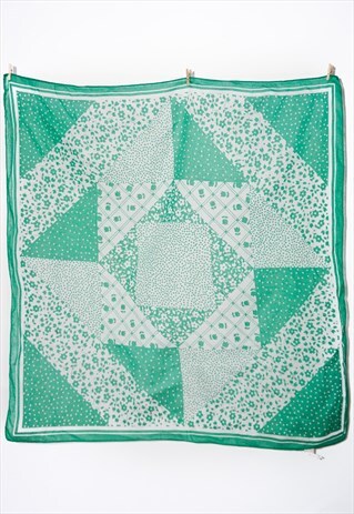 VINTAGE GREEN MIXED PATTERN BANDANNA