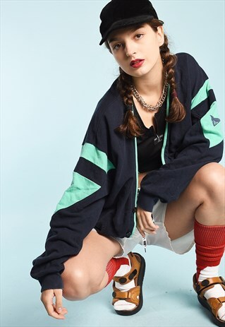 80'S RETRO OVERSIZED DAD'S ATHLEISURE CARDIGAN TOP