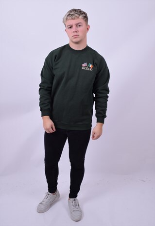 VINTAGE 90'S GREEN USA/IRELAND SWEATER SIZE SMALL/MEDIUM