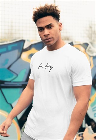 SCRIBBLE TEXT LOGO GRAPHIC T-SHIRT - WHITE