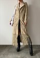 Vintage Y2K 00s beige coat with embroidered butterflies