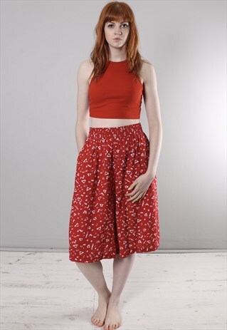 VINTAGE 90S PATTERNED MIDI CULOTTE SHORTS
