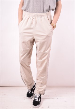 ADIDAS MENS VINTAGE TRACKSUIT TROUSERS MEDIUM BEIGE 90S