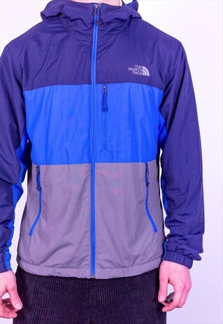 VINTAGE THE NORTH FACE STRIPED JACKET IN BLUE MEDIUM