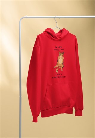 SWEET CAT GRFIELD RED HOODIE RETRO