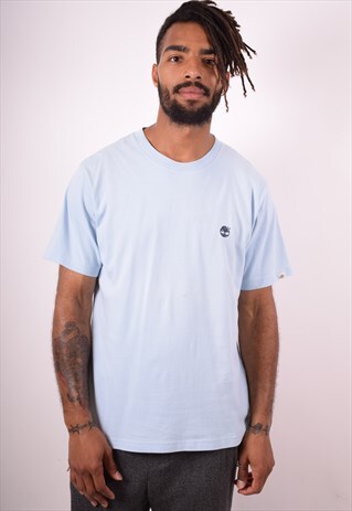 TIMBERLAND MENS VINTAGE T-SHIRT TOP LARGE BLUE 90S