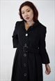 BURBERRY PRORSUM WOMAN BLACK CASHMERE BLEND TRENCH COAT