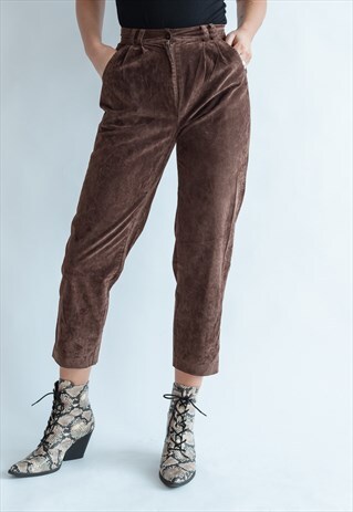 VINTAGE 80S BROWN VELVET TROUSERS