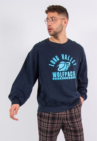 VINTAGE USA SWEATSHIRT LONG VALLEY WOLFPACK BASKETBALL