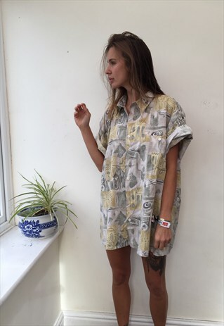 CRAZY PATTERN OVERSIZED RETRO VINTAGE UNISEX FESTIVAL SHIRT