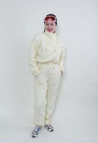 ONE PIECE SKI SUIT, RETRO WOMEN SNOWSUIT MEDIUM SIZE