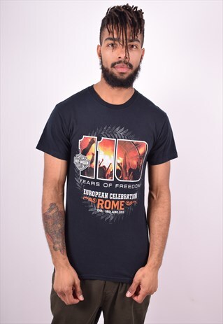HARLEY-DAVIDSON MENS VINTAGE T-SHIRT TOP SMALL BLACK