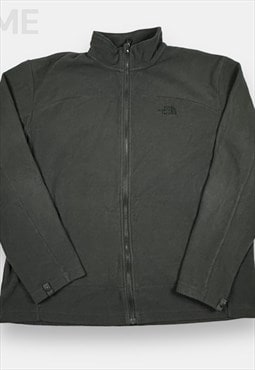 The North Face embroidered dark grey fleece jacket XL