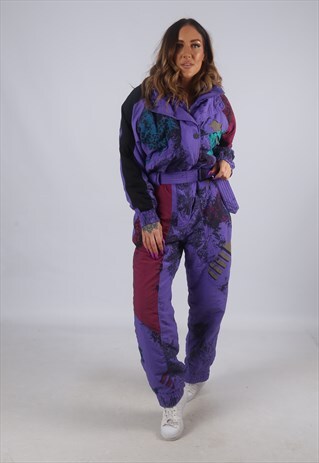 VINTAGE FULL SKI SUIT SNOW SPORTS UK 12 - 14 (K2A)