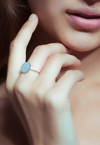 LARGE CIRCLE DISC ADJUSTABLE RING STERLING SILVER
