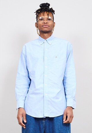 VINTAGE 90'S TOMMY HILFIGER OXFORD BLUE SHIRT