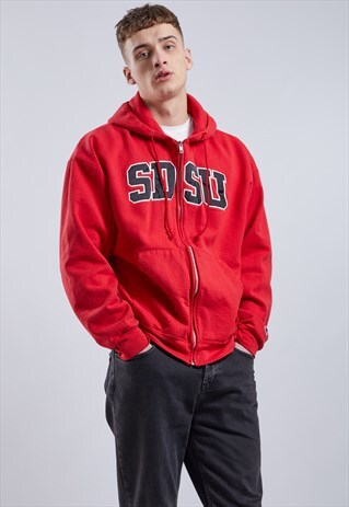 VINTAGE CHAMPION SDSU ZIP-UP HOODIE